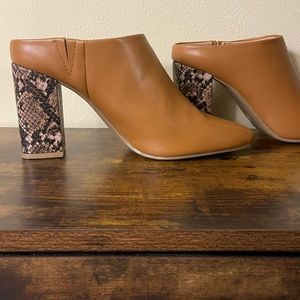 Womens Paula Mule Heels - A New Day, Cognac Size 9